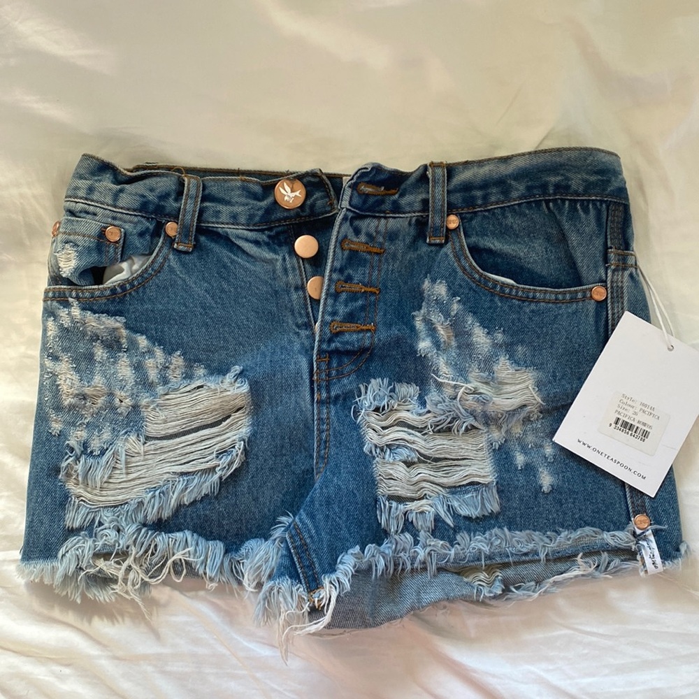 NWT One Teaspoon Pacifica Romeo denim high waisted shorts